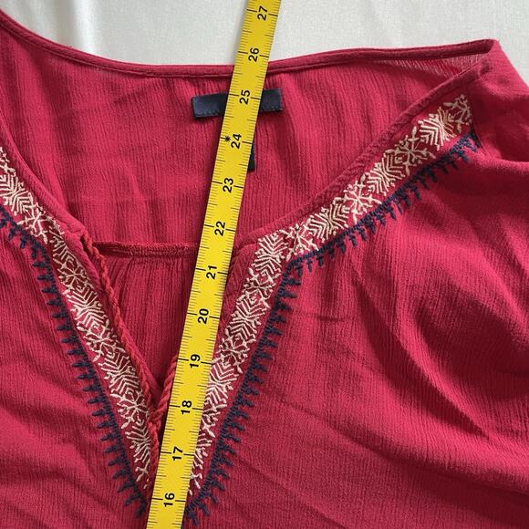 Gap Women's Pink Embroidered Peasant Blouse Size XXL Tassels Boho Festival Indie - Picture 3 of 11